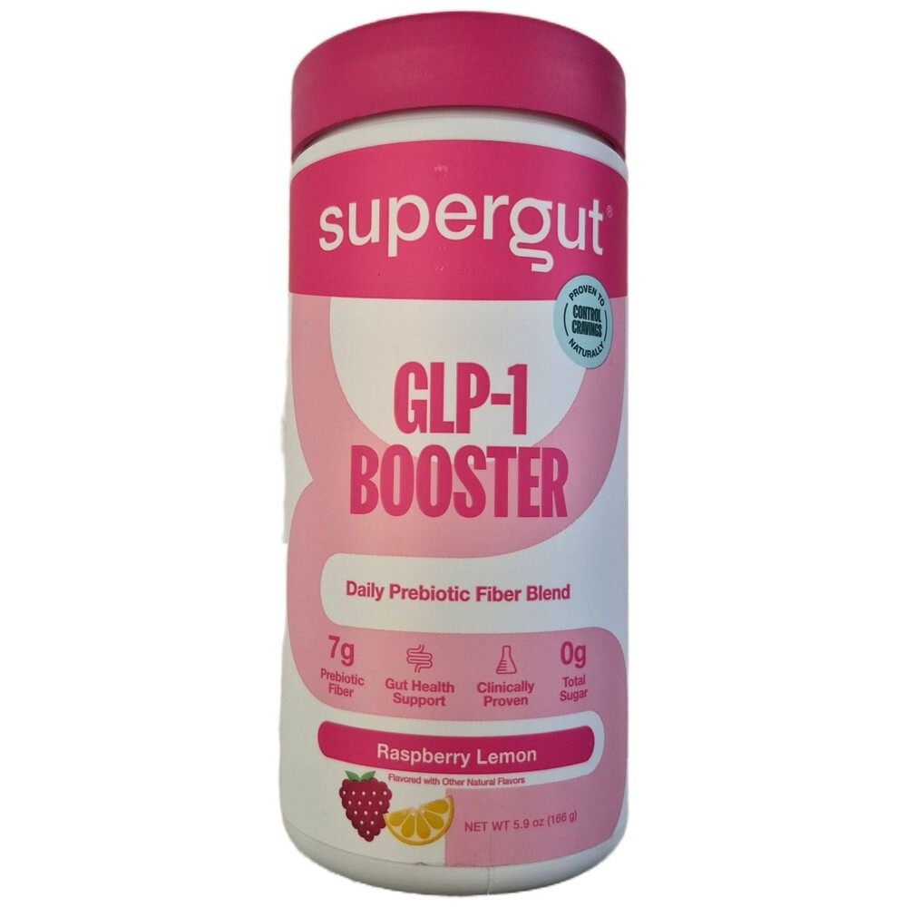 Supergut Booster Daily Prebiotic Fiber Blend Raspberry Lemon Vegan Non GMO